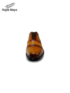 Mustard Brown Oxford Shoes For Men's