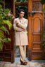 Matte Gold Self Sherwani with Bottom