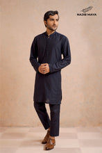 Load image into Gallery viewer, Navy blue Embroidery Kurta Pajama For Men&#39;s