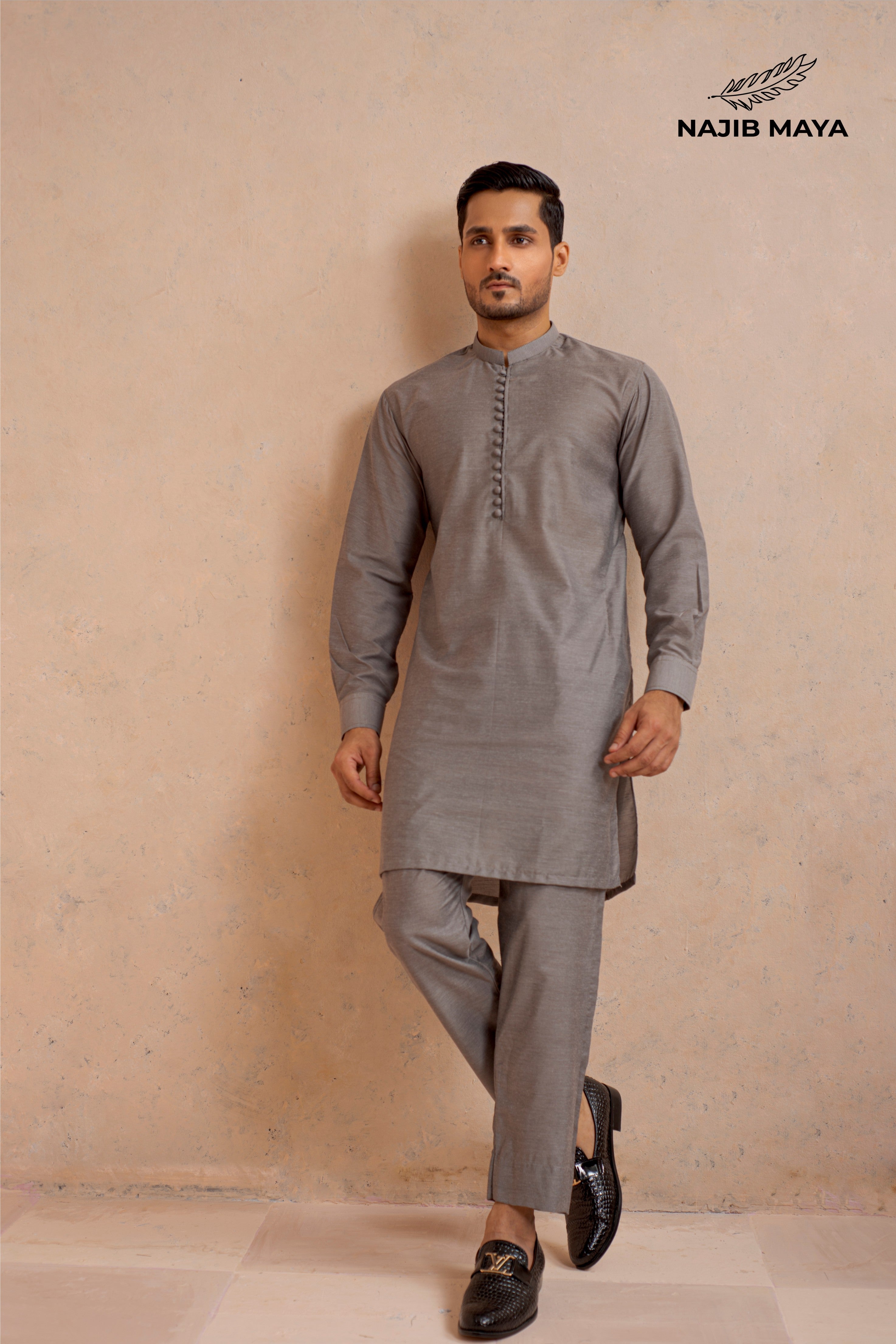 Silver Grey Kurta Pajama For Men's