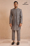 Classic Grey Prince Coat + Grey Kurta Pajama For Men's