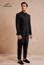 Load image into Gallery viewer, Black Sequence Prince Coat + Black Kurta Pajama For Men&#39;s