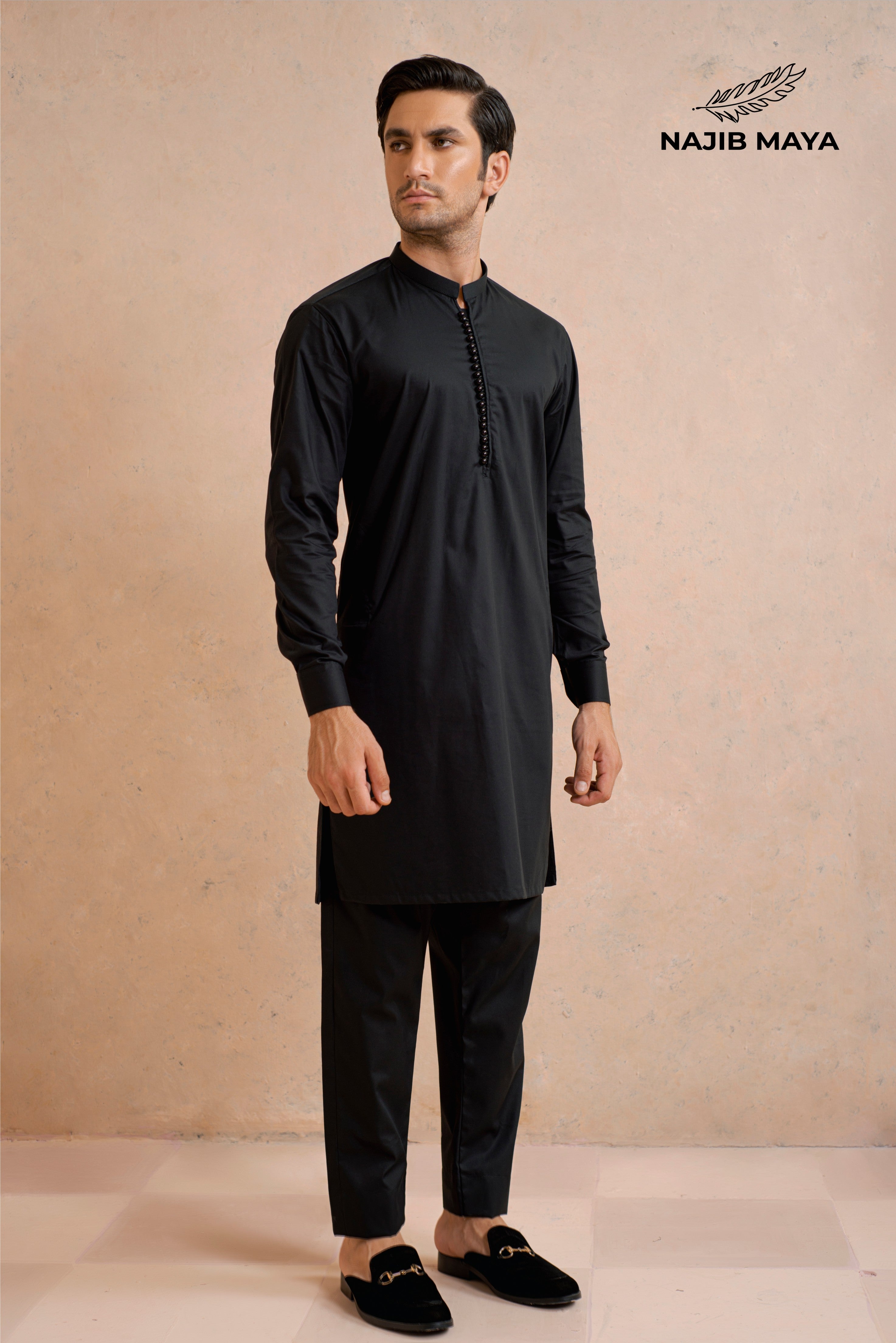 Black Kurta Pajama For Men's Main image
