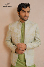 Load image into Gallery viewer, Powder Green Embroidery Prince Coat + Pistayi Kurta Pajama For Men&#39;s