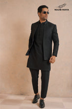 Load image into Gallery viewer, Black Hand Work Embroidery Prince Coat + Black Embroidery Kurta Pajama For Men&#39;s