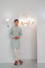 Load image into Gallery viewer, Pista Green Front Handwork Kurta With Pajama For Men's