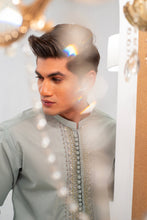 Load image into Gallery viewer, Pista Green Front Handwork Kurta With Pajama For Men's