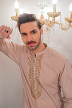 Load image into Gallery viewer, Mate Gold Front Handwork Kurta With Pajama For Men's