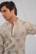 Load image into Gallery viewer, White Embroidered Kurta With Bell Bottom Pajama For Men's