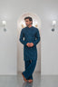 Till Blue Embroidered Kurta With Bell Bottom Pajama For Men's