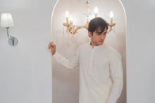Load image into Gallery viewer, Cream Kurta With Bell Bottom Pajama For Men's