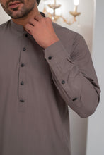 Load image into Gallery viewer, Grey Kurta With Bell Bottom Pajama For Men's