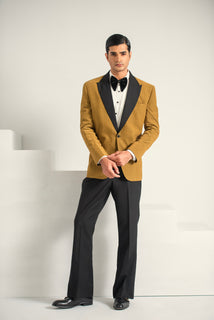 Dhani Velvet Coat Black Bell Bottom Pant For Men's