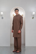 Brown Kurta With Bell Bottom Pajama For Men's