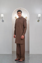 Load image into Gallery viewer, Brown Kurta With Bell Bottom Pajama For Men's