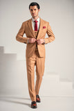 Rust Gold Elegant Coat Pant &  Waistcoat For Men's