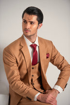 Rust Gold Elegant Coat Pant &  Waistcoat For Men's
