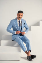 Load image into Gallery viewer, Ice Blue Elegant Coat Pant &amp;  Waistcoat For Men&#39;s