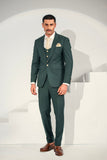 Green Elegant Coat Pant &  Waistcoat For Men's