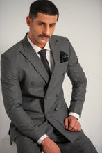 Load image into Gallery viewer, Grey Elegant Double Breasted Coat Pant For Men&#39;s