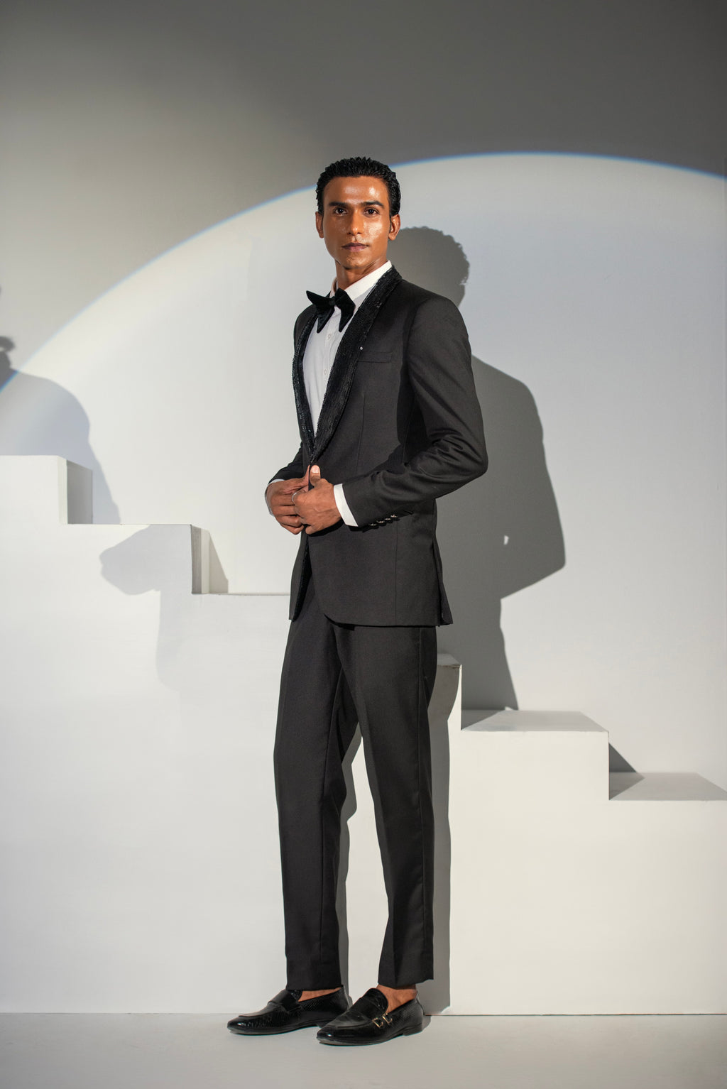 Black Tuxedo Coat Pant For Men's