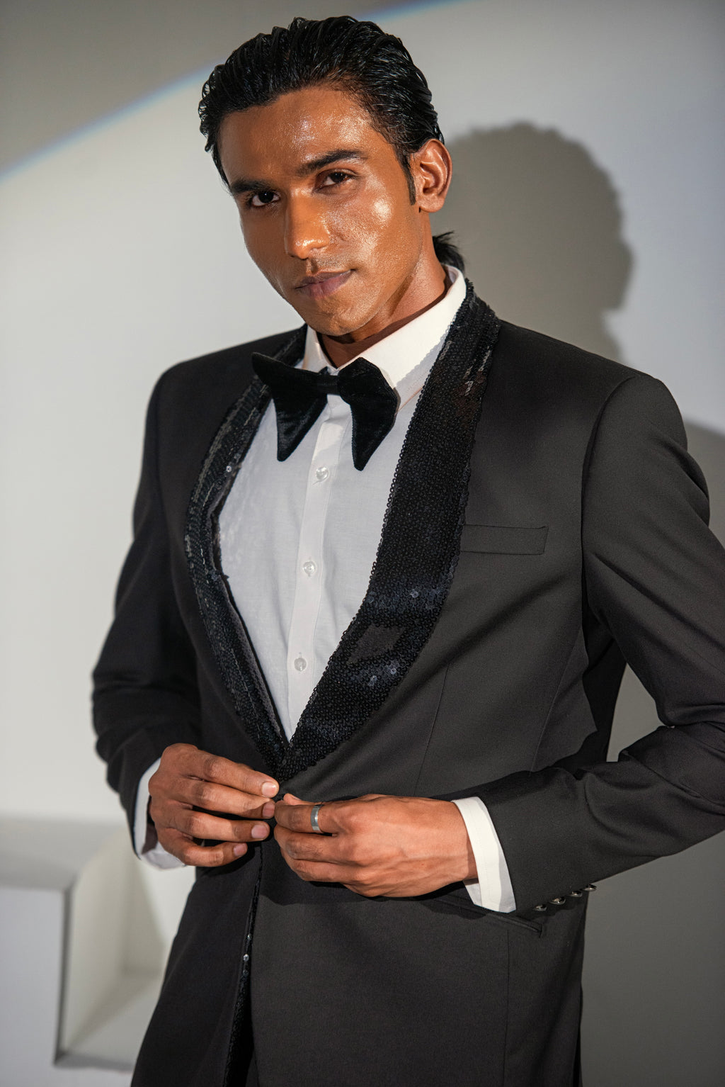 Black Tuxedo Coat Pant For Men's