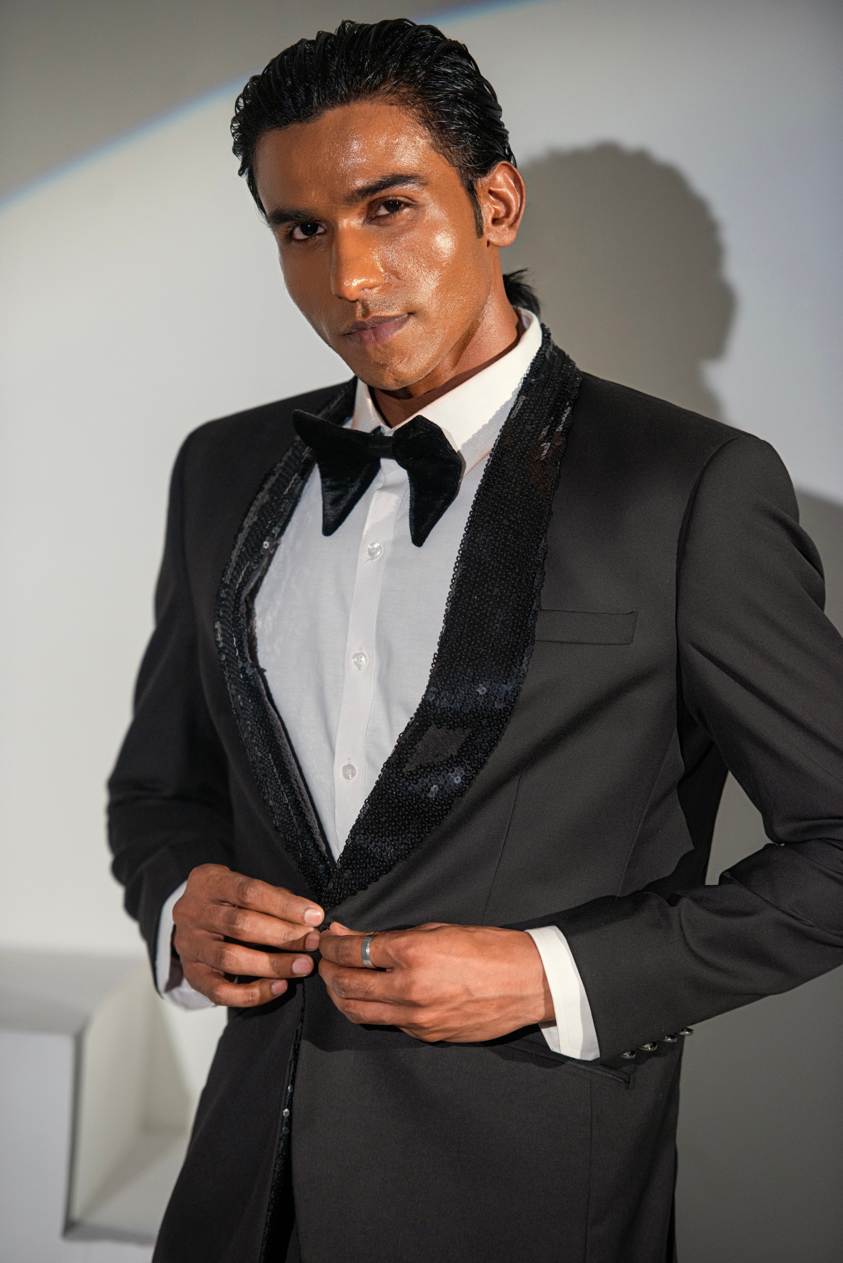 Black Tuxedo Coat Pant For Men's