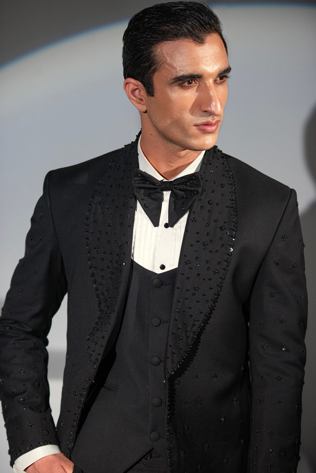 Black Tuxedo Coat Pant & Waistcoat For Men's