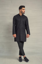 Black Sequence Design Kurta Pajama For Men's