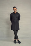 Black Sequence Design Kurta Pajama For Men's