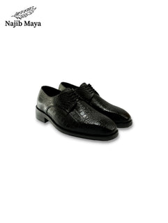 Black Darby T-Shape Shoes For Men's