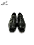 Black Darby T-Shape Shoes For Men's