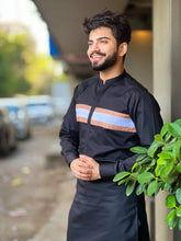 Load image into Gallery viewer, Black Stylish Kurta Pajama For Men&#39;s