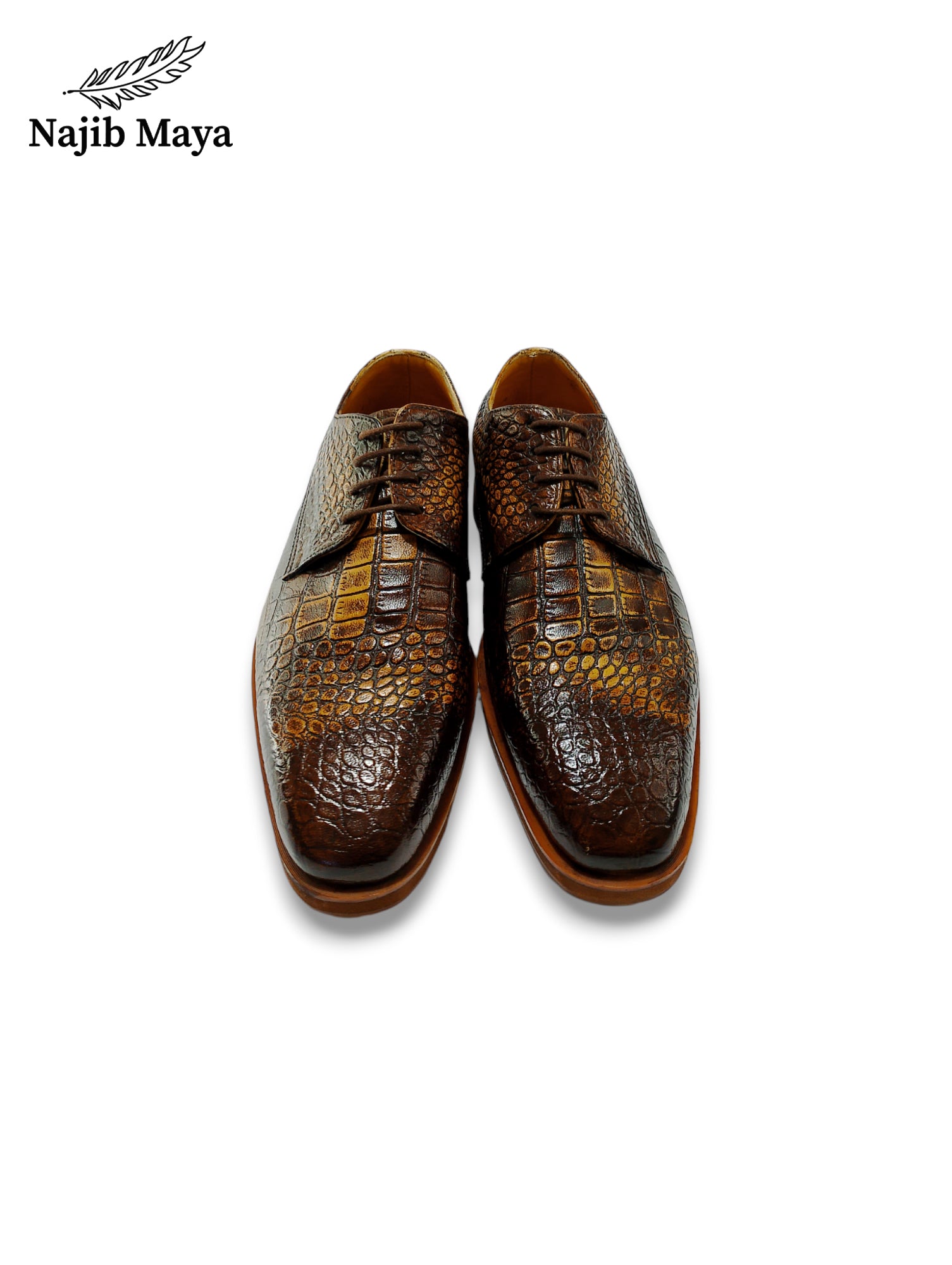 Brown Two Tone Darby T-shape Shoes For Men's Secondary image