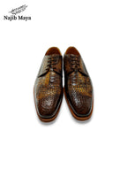 Brown Two Tone Darby T-shape Shoes For Men's