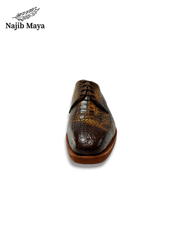 Brown Two Tone Darbi T-shape Shoes For Men's