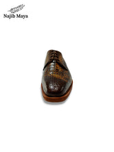 Load image into Gallery viewer, Brown Two Tone Darbi T-shape Shoes For Men&#39;s