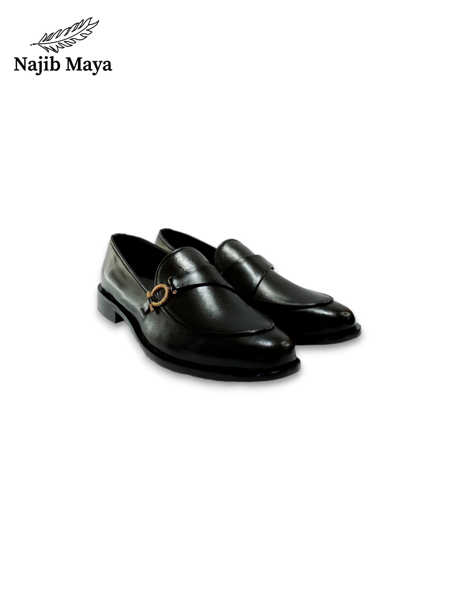 Black Elegant Cliper Shoes For Men's Main image
