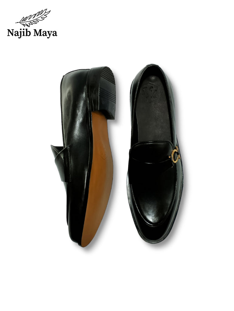 Black Elegant Cliper Shoes For Men's