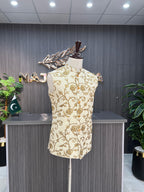 Cream Embroidered Waistcoat For Men's