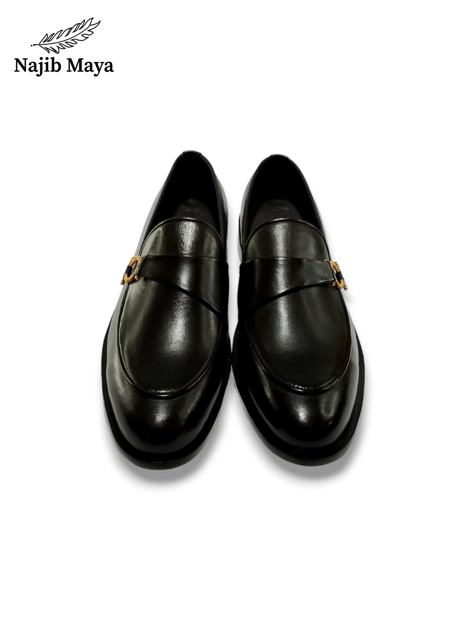 Black Elegant Cliper Shoes For Men's Secondary image