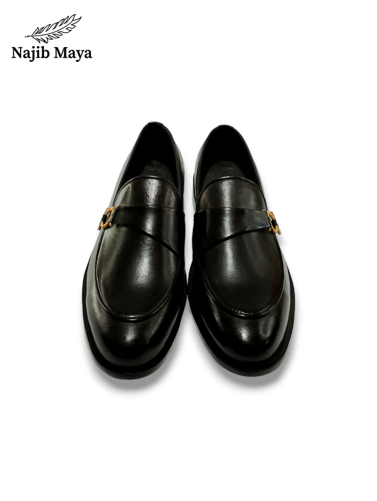 Black Elegant Cliper Shoes For Men's