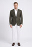 Green Cheque Casual Coat For Men's