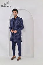 Load image into Gallery viewer, Blue Embroidery Prince Coat + Blue Embroidery Kurta Pajama For Men&#39;s