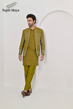 Load image into Gallery viewer, Dhaani Embroidery Mirror Work Prince Coat + Dhaani Embroidery Kurta Pajama For Men&#39;s