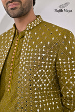 Load image into Gallery viewer, Dhaani Embroidery Mirror Work Prince Coat + Dhaani Embroidery Kurta Pajama For Men&#39;s