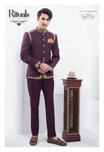 Load image into Gallery viewer, Maroon Stylish Embroidery Prince Coat For Men&#39;s