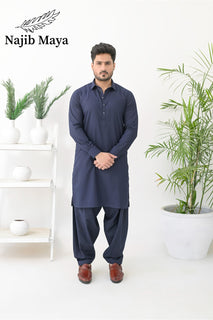 Navy Blue Shalwar Kameez For Men's