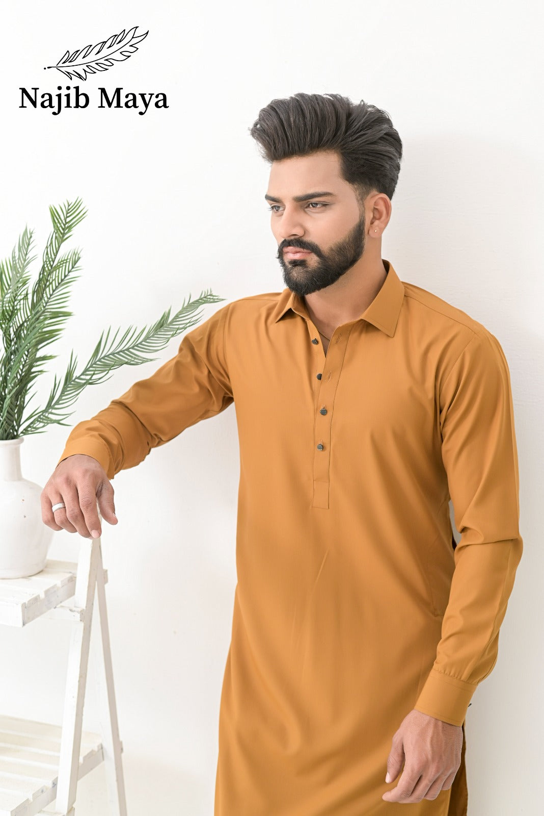 Mustard Shalwar Kameez For Men's