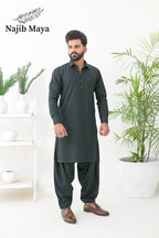 Bottle Green Shalwar Kameez For Men's